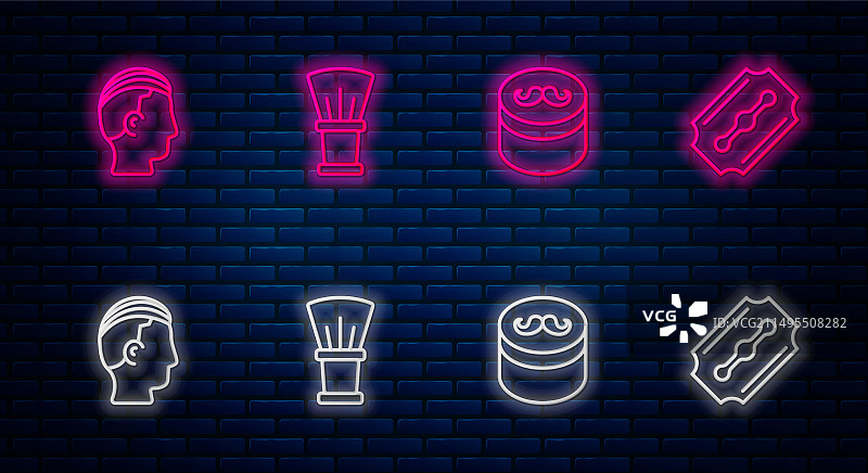 剃须刷凝胶或发蜡套装图片素材