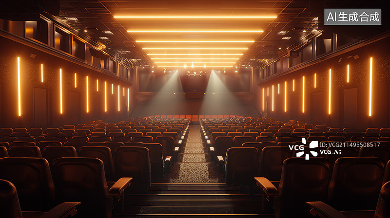 【AI数字艺术】空旷的电影院图片素材