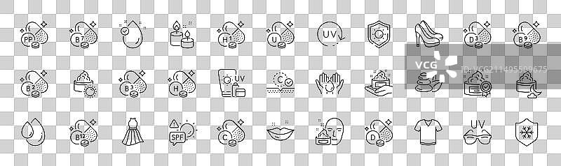 烟酸维生素E和紫外线防护线图片素材