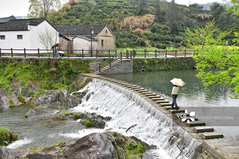 安徽宣城绩溪上庄水口局部图片素材