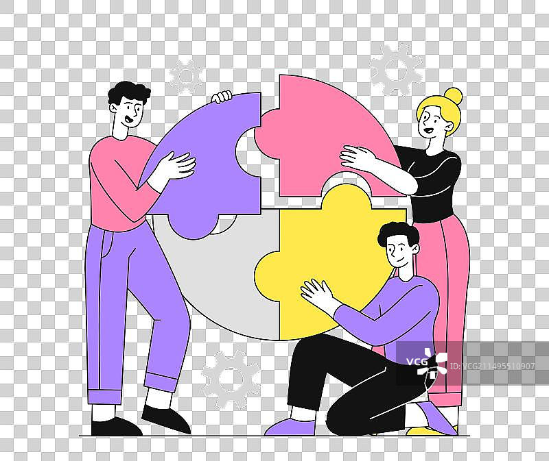团队合作的简单人物图片素材