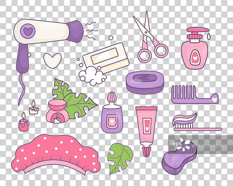 淋浴化妆品套装个人卫生用品图片素材