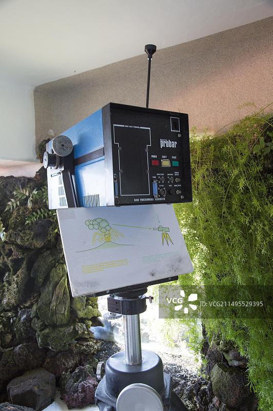 火山监测设备：早期光谱仪，火山之家火山研究中心，兰萨罗特岛，加那利群岛，西班牙，欧洲图片素材