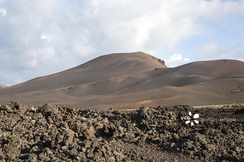 西班牙加那利群岛兰萨罗特蒂曼法亚国家公园火山地貌图片素材