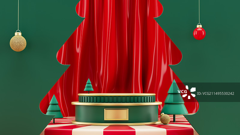 圣诞节氛围展示台图片素材