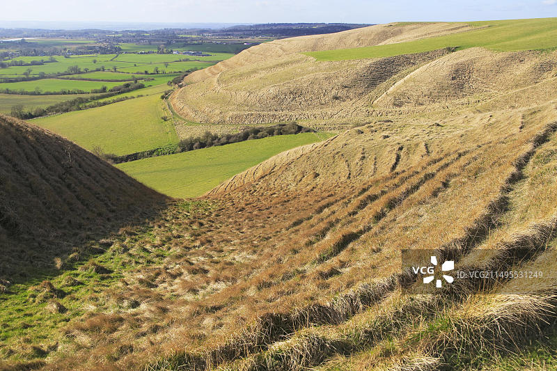 英国威尔特郡北威塞克斯丘陵的干燥山谷图片素材