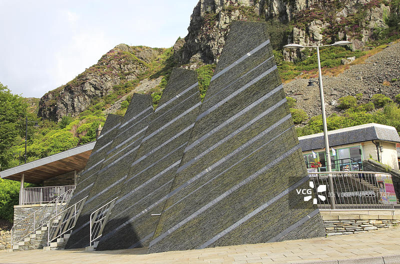 英国威尔士北部弗莱瑙费斯蒂尼奥格的板岩工业遗产纪念碑图片素材