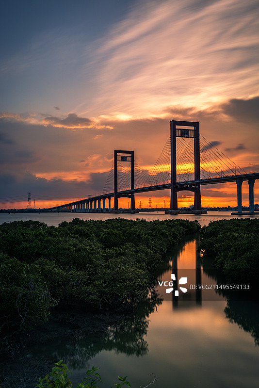 海滨红霞图片素材