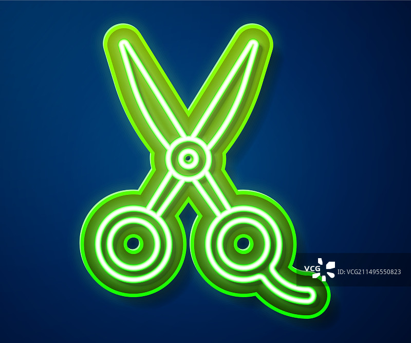 发光霓虹灯美发剪刀icon图片素材