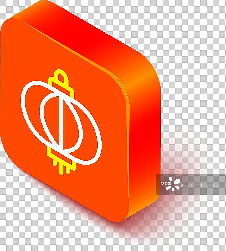 2.5D线条中国纸灯笼图标图片素材