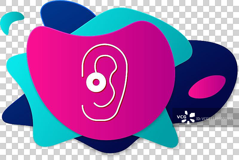 白色背景上的彩色助听器图标图片素材