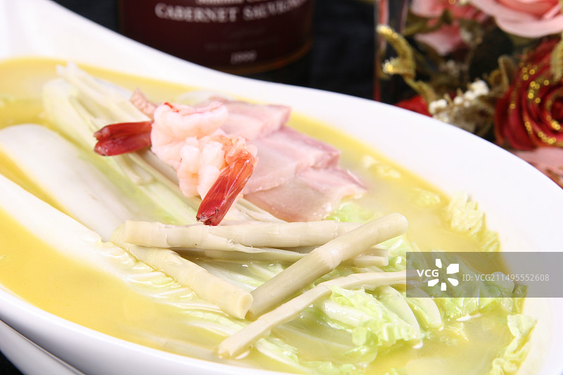 上汤咸肉娃娃菜图片素材