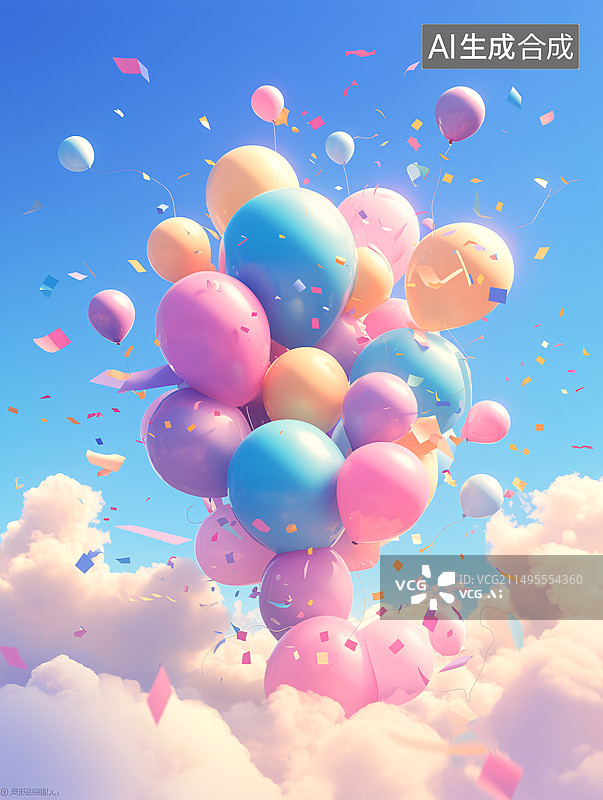【AI数字艺术】气球图片素材