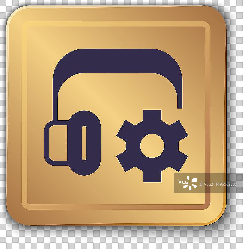 带设置图标的紫色耳机图片素材