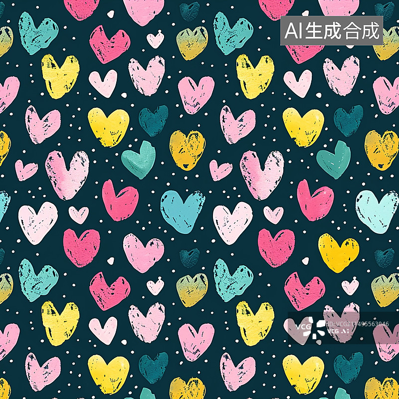 【AI数字艺术】可爱的心形特写图片素材