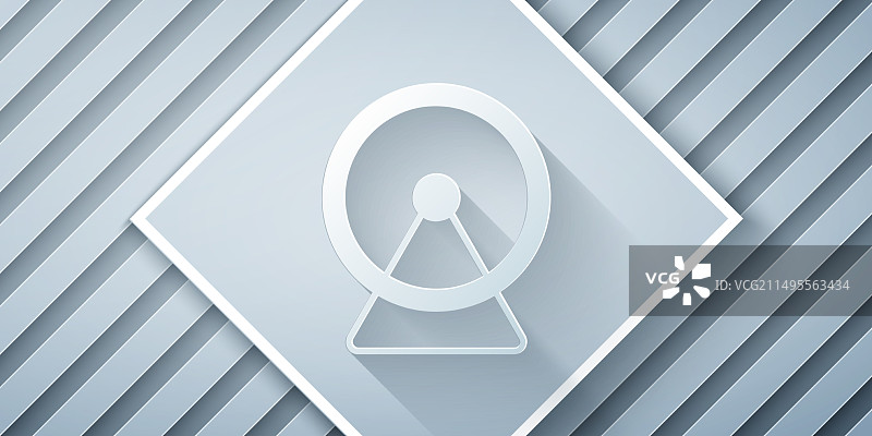 灰色背景上的剪纸仓鼠轮图标图片素材