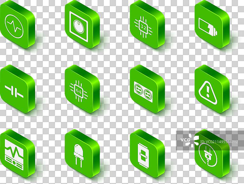 电灯开关处理器套装图片素材