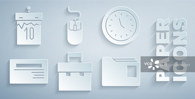 公文包、时钟、名片、文件夹图片素材