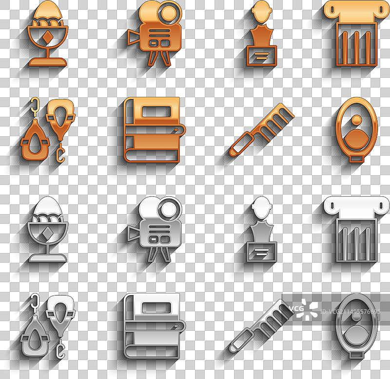 关于古代柱子与肖像画的图书合集图片素材