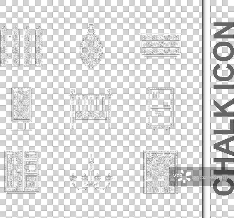 婴儿床、摇篮、床、吊灯和衣柜套装图片素材