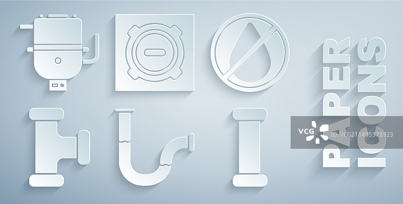 工业金属管道水滴禁止标志图片素材