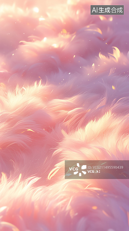 【AI数字艺术】粉色毛绒质感的纯色背景素材图片素材