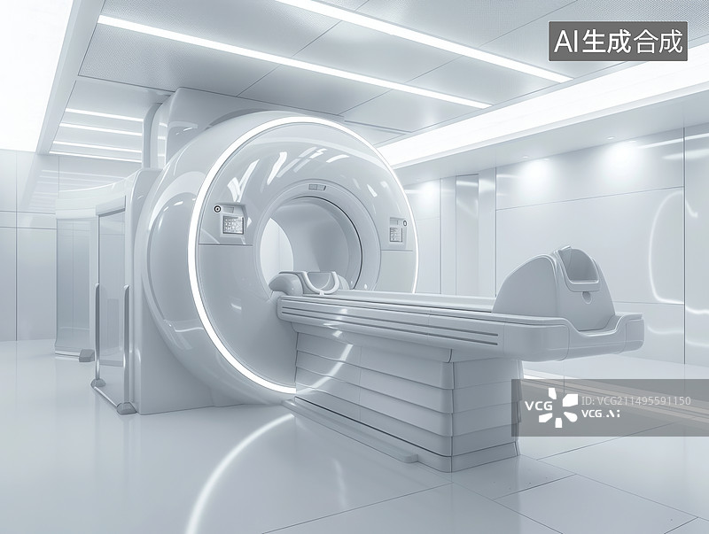 【AI数字艺术】医院实验室CT扫描仪 白色场景图片素材