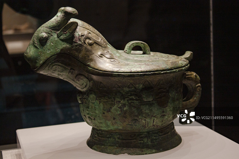 西周兽面纹铜方觥(酒器) 河南省博物院图片素材