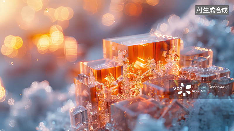 【AI数字艺术】水晶宝石矿物质晶体特写图片素材