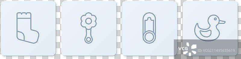 婴儿袜晾衣夹拨浪鼓婴儿玩具套装图片素材