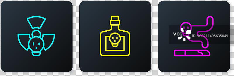 放射性香烟和瓶子图片素材