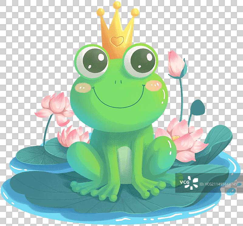 青蛙王子分层免抠插画海报图片素材