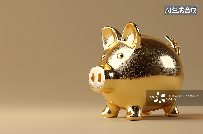 【AI数字艺术】金猪,财富,金融,资产,存钱罐图片素材