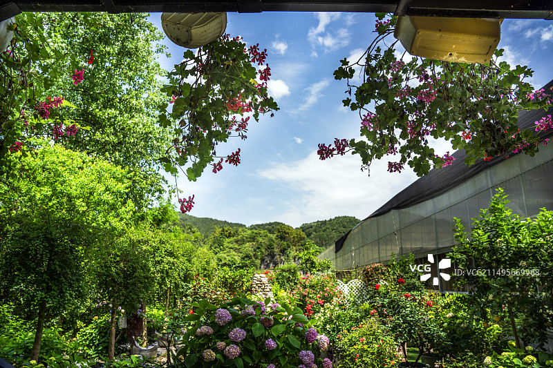 湖北恩施一农家花园呈现怀旧风格图片素材