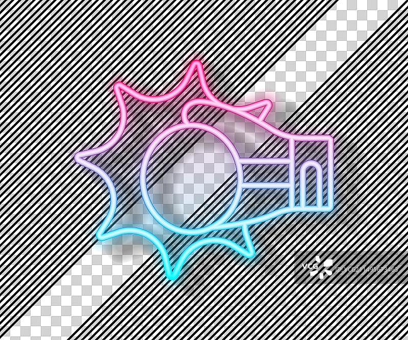 发光的霓虹灯拳击手套猛击线条图片素材