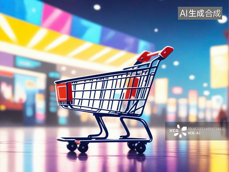 【AI数字艺术】购物车的特写镜头图片素材