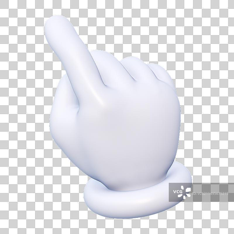 手指指着点击手势3D卡通插画元素图片素材