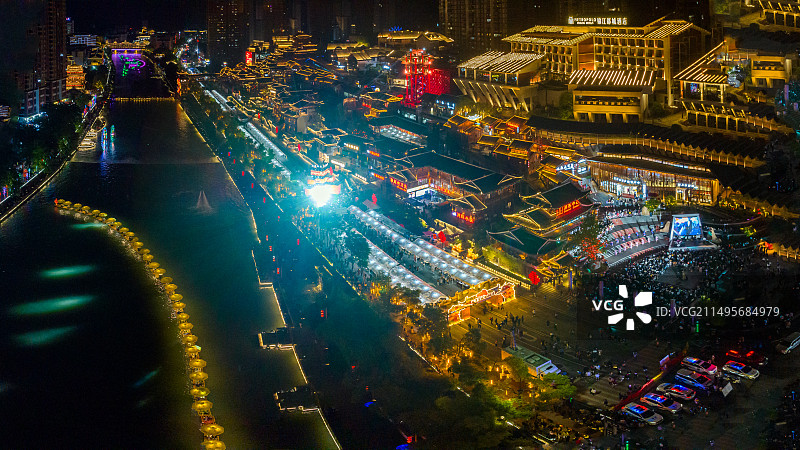 国家4A景区湖北宣恩仙山贡水旅游景区夜景图片素材