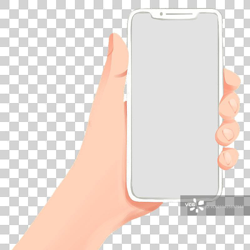 手拿着手机扁平插画元素图片素材