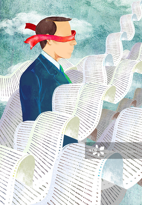 在数据中迷茫的商务人士图片素材