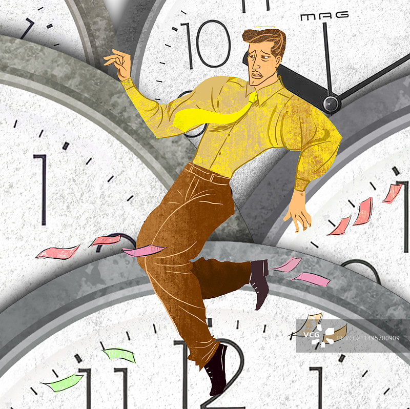 跟时间赛跑的商务人士图片素材