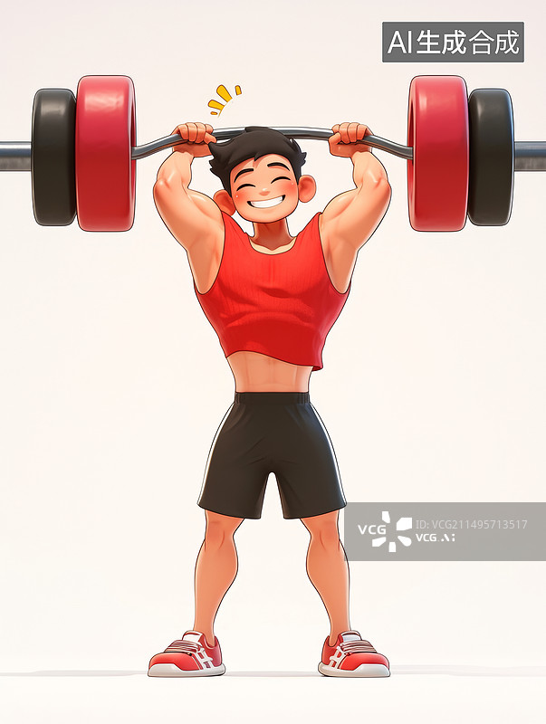 【AI数字艺术】男子举重运动图片素材