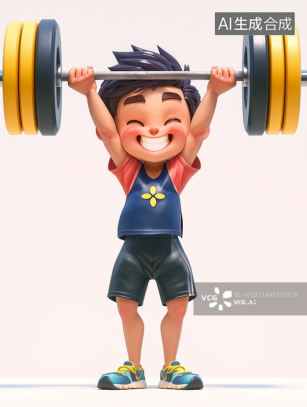 【AI数字艺术】男子举重运动图片素材