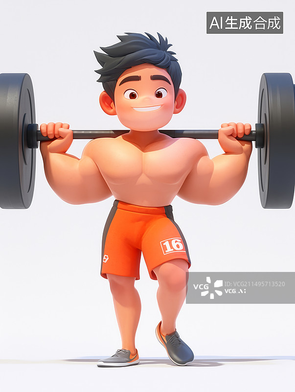 【AI数字艺术】男子举重运动图片素材