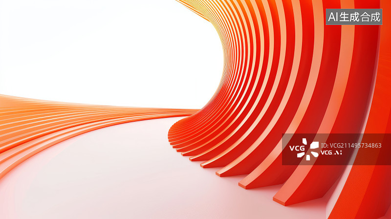 【AI数字艺术】抽象走廊隧道背景：科技感现代城市建筑内部空间图片素材