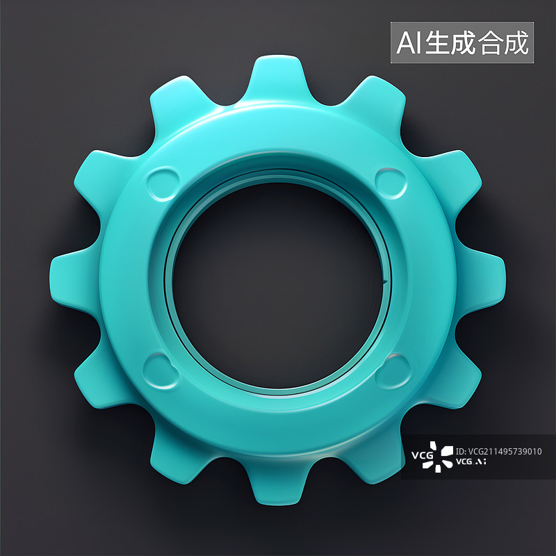 【AI数字艺术】整洁简洁的小齿轮设置立体图标ICON图片素材