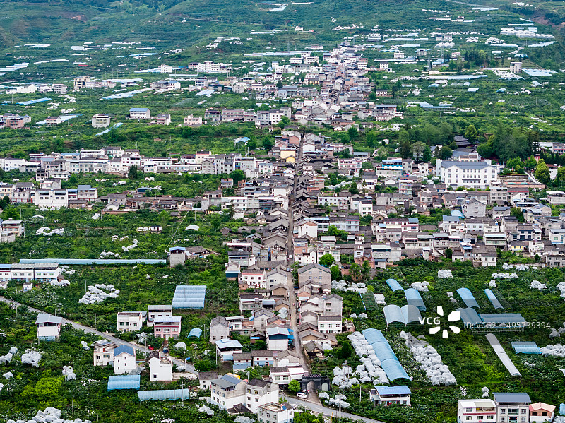 四川汉源清溪镇清溪古城航拍图片素材