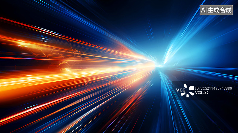 【AI数字艺术】光速流动艺术抽象背景图片素材