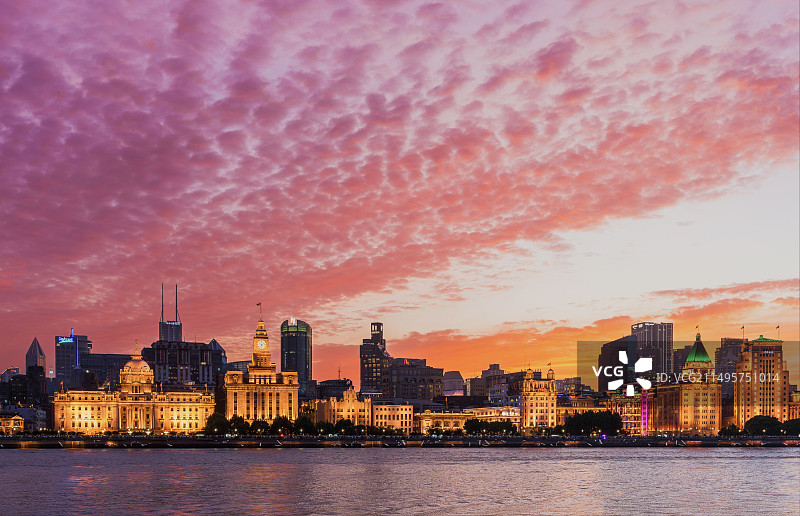 上海外滩晚霞图片素材