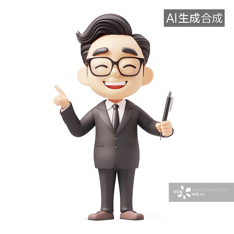 【AI数字艺术】AIGC:3D人物 金融专家，商务人士图片素材